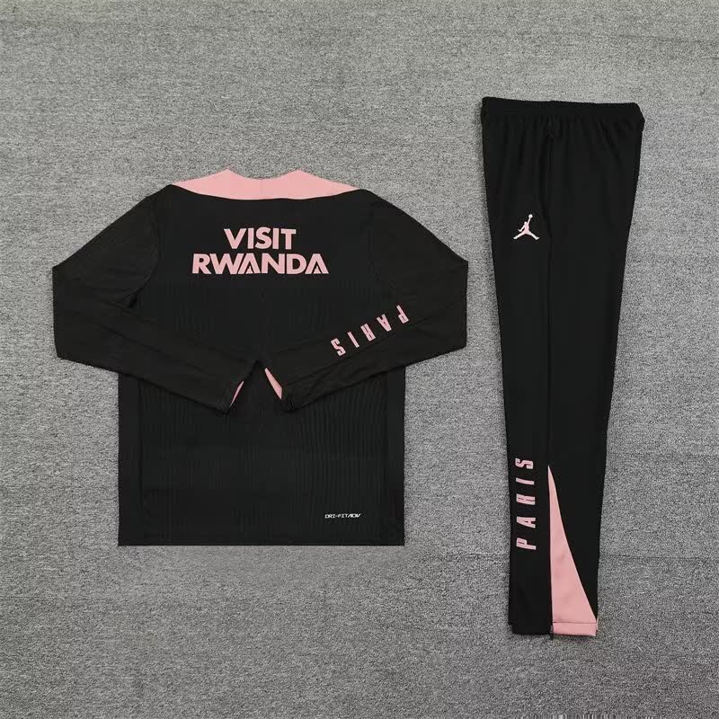 Paris Saint-Germain (PSG) Black & Pink Training Tracksuit