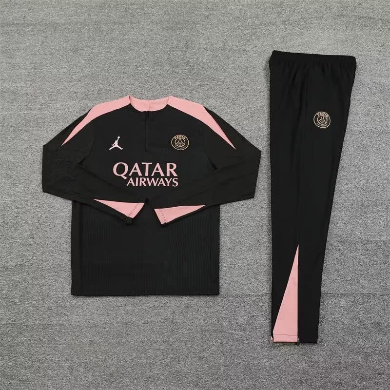 Paris Saint-Germain (PSG) Black & Pink Training Tracksuit