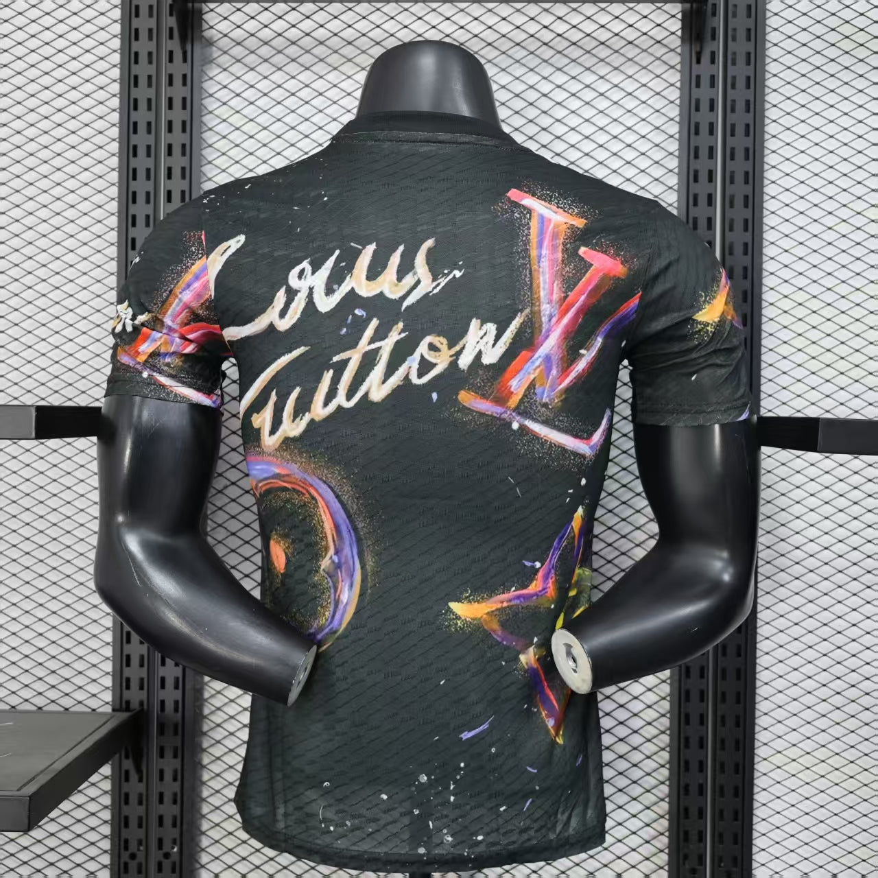 Real Madrid x Louis Vuitton-Inspired Limited Edition Jersey – Black Graffiti Art Style